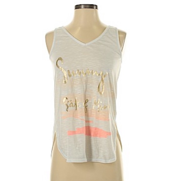 Lilly Pulitzer Sunny State of Mind Tank White Gold - Picture 3 of 5